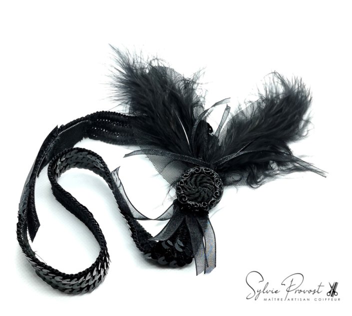 Headband noir style Charleston