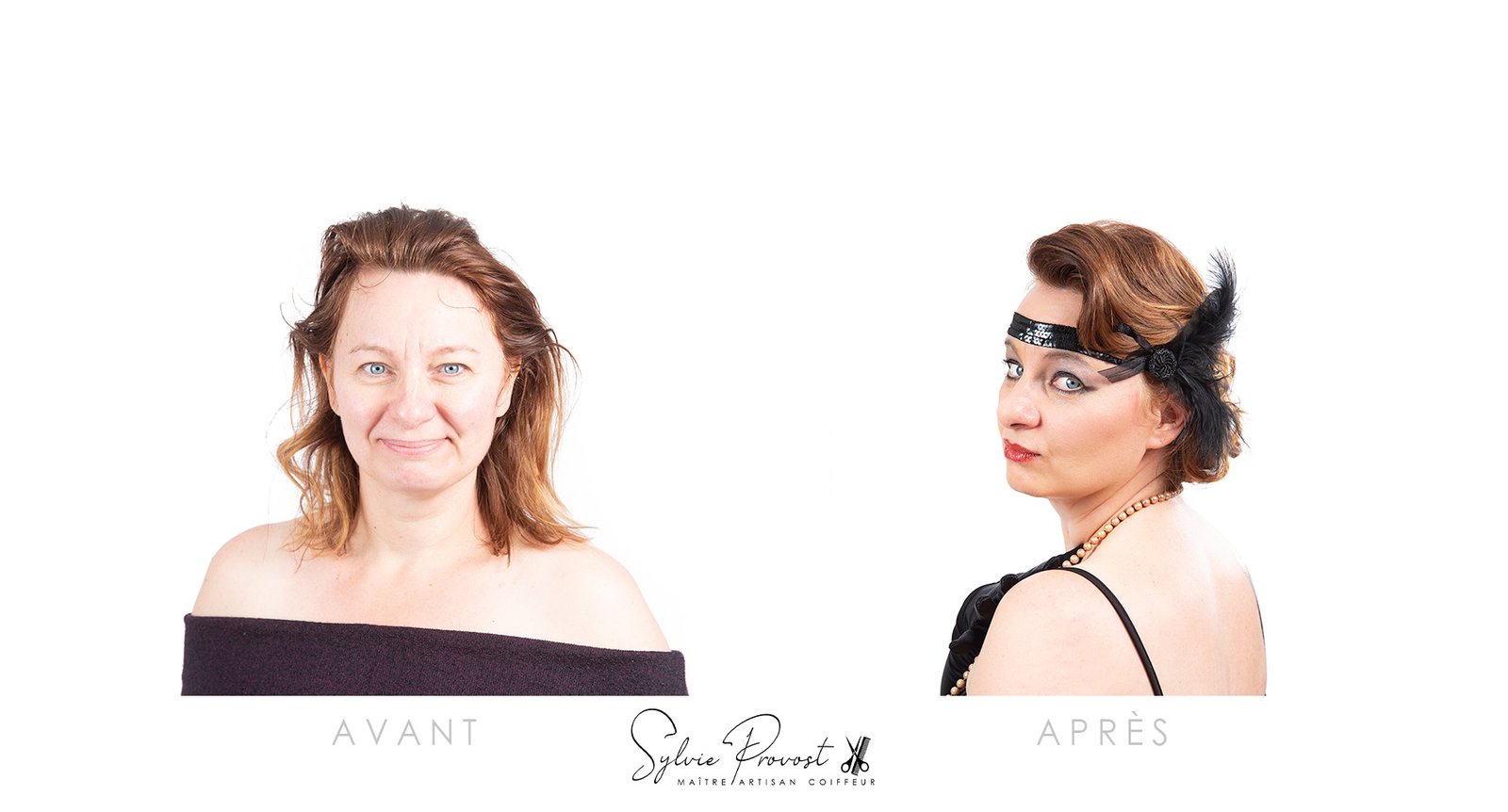 Avant - après : coiffure style Charleston
